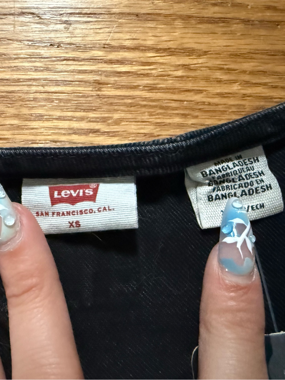 Levi's Black denim Long-Sleeve Square-Neck Fitted Top - Picture 3 of 7